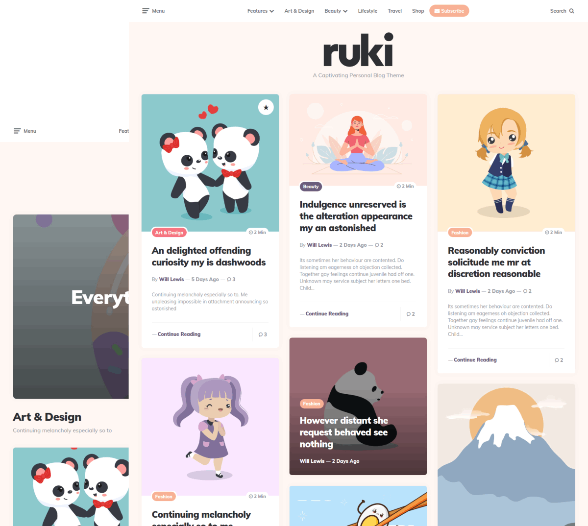 ruki personal blog theme